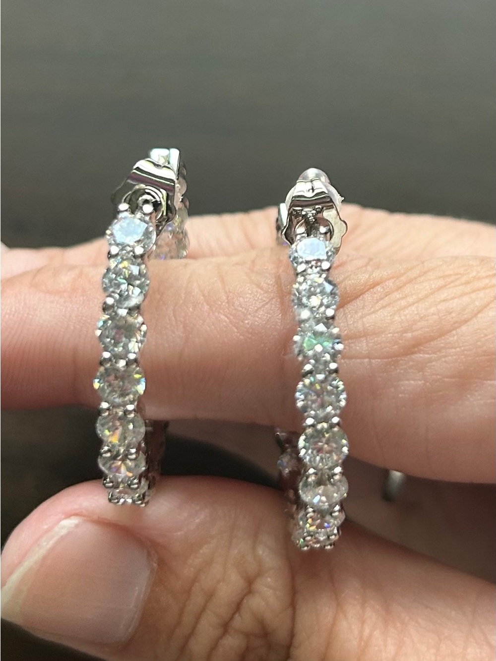 Lake + Gray 1.25 inch Inside Out Hoop Earrings NWOT